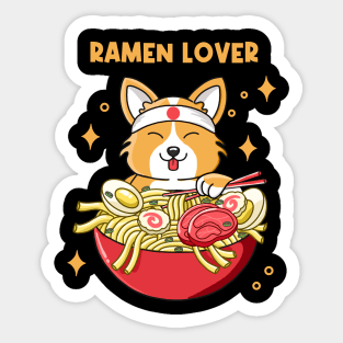 Corgi Ramen Lover Sticker